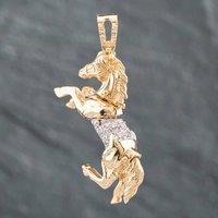 Pre-Owned 9ct Yellow Gold Cubic Zirconia Horse Loose Pendant 41141835