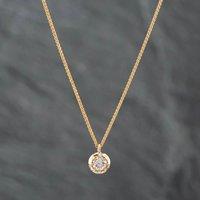 Pre-Owned Yellow Gold Brilliant Cut Diamond Pendant & 18 Inch Spiga Chain 41141846