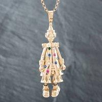 Pre-Owned 9ct Yellow Gold Cubic Zirconia Large Clown Pendant & 24 Inch Belcher Chain 41141848