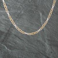 Pre-Owned 9ct Two Colour Gold Fancy 18 Inch Curb Chain 41161035