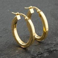 Pre-Owned Yellow Gold Plain Oval Hoop Earrings 41171161