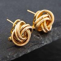 Pre-Owned 9ct Yellow Gold Large Knot Stud Earrings 41171385