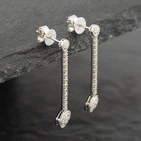 Pre-Owned 18ct White Gold Brilliant Cut Diamond Dropper Earrings 41171427