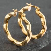 Pre-Owned 9ct Yellow Gold 25mm Twisted Hoop Earrings 41171513