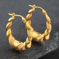 Pre-Owned 9ct Yellow Gold 20mm Twisted Creole Earrings 41171532