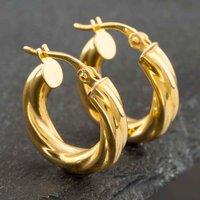 Pre-Owned Yellow Gold 17mm Twisted Hoop Earrings 41171652