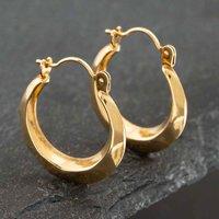 Pre-Owned Yellow Gold 17mm Diamond Cut Hoop Earrings 41171677