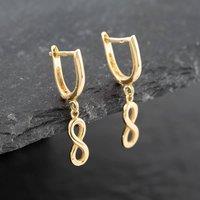 Pre-Owned 14ct Yellow Gold Infinity 25mm Dropper Earrings 41171776