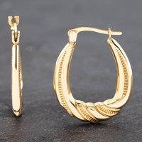 Pre-Owned Yellow Gold 22.7mm Patterned Creole Earrings 41171826