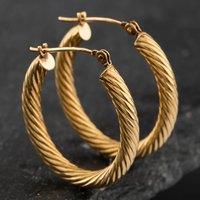 Pre-Owned Yellow Gold 25mm Twisted Hoop Earrings 41171871