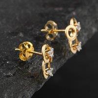 Pre-Owned Yellow Gold 10mm Cubic Zirconia Circle Two Stud Earrings 41171899