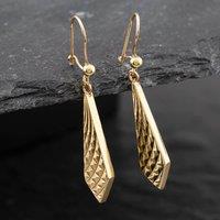 Pre-Owned Yellow Gold Kite Shape Diamond Cut Dropper Earrings 41171901