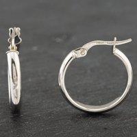 Pre-Owned White Gold Plain Hoop Earrings 41171962