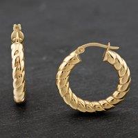 Pre-Owned 9ct Yellow Gold 24mm Twisted Hoop Earrings 41171970