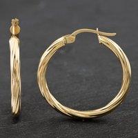 Pre-Owned Yellow Gold 28mm Twisted Hoop Earrings 41171974