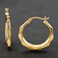 Pre-Owned 9ct Yellow Gold 27mm Hexagon Shape Hoop Earrings 41171985