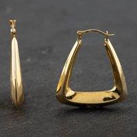 Pre-Owned Yellow Gold 26mm Plain Oblong Creole Earrings 41171993