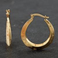 Pre-Owned 9ct Yellow Gold 26mm Greek Key Creole Earrings 41172011