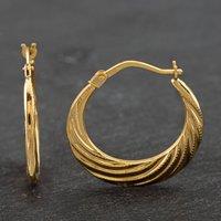 Pre-Owned Yellow Gold 20mm Swirl Patterned Creole Earrings 41172013