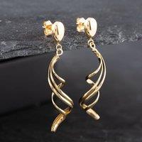 Pre-Owned 9ct Yellow Gold Spiral Dropper Earrings 41172031