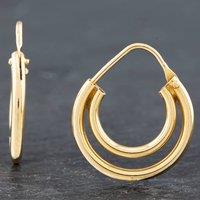 Pre-Owned 18ct Yellow Gold 18mm Double Hoop Creole Earrings 41172035