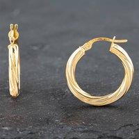 Pre-Owned Yellow Gold 21mm Twisted Hoop Earrings 41172044