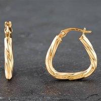 Pre-Owned Yellow Gold 21mm Triangle Twisted Hoop Earrings 41172050