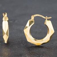 Pre-Owned Yellow Gold 20.3mm Hexagon Shape Diamond Cut Hoop Earrings 41172062