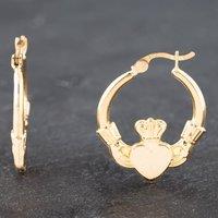 Pre-Owned Yellow Gold 22mm Claddagh Hoop Earrings 41172064