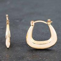 Pre-Owned Yellow Gold 18.5mm Plain Oblong Creole Earrings 41172073