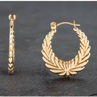 Pre-Owned Yellow Gold 22mm Patterned Creole Earrings 41172084