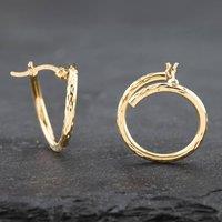 Pre-Owned Yellow Gold 18.7mm Diamond Cut Pattern Swirl Hoop Earrings 41172096