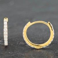 Pre-Owned 18ct Yellow Gold Diamond Hinged Hoop Earrings 41172100