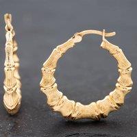 Pre-Owned Yellow Gold 28mm Bamboo Creole Earrings 41172143