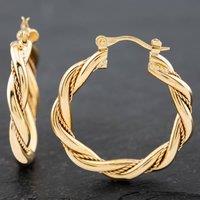 Pre-Owned 9ct Yellow Gold 30.2mm Twisted Rope Hoop Earrings 41172153