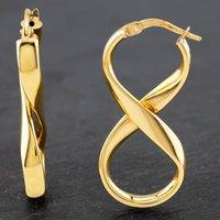 Pre-Owned 9ct Yellow Gold 35.8mm Figure Creole Earrings 41172169