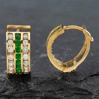 Pre-Owned Yellow Gold 11.7mm Cubic Zirconia Hoop Earrings 41172215