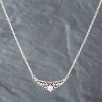 Pre-Owned Pandora Silver Cubic Zirconia Fairytale Tiara Pendant & 17 Inch Trace Chain 41221241