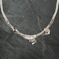 Pre-Owned Silver Ornate 16 Inch Collarette Necklace 41251118