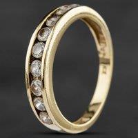 Pre-Owned 9ct Yellow Gold Cubic Zirconia Channel Set Half Eternity Ring 4129551