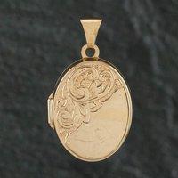 Pre-Owned 9ct Yellow Gold Oval Engraved Loose Pendant 4139895