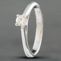 Pre-Owned 18ct White Gold 0.50ct Brilliant Cut Diamond Shoulder Set Solitaire Ring 41481046