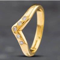 Pre-Owned 18ct Yellow Gold Brilliant Cut Diamond Wishbone Ring 41481549