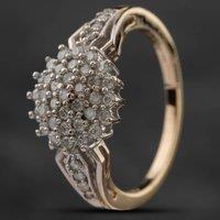 Pre-Owned 9ct Yellow Gold 0.50ct Brilliant Cut Diamond Cluster Ring 4148452