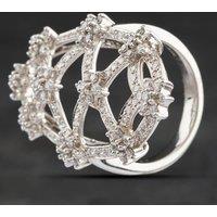 Pre-Owned Platinum 1.31ct Brilliant Cut Diamond Large Oval Abstract Cluster Ring 4148458