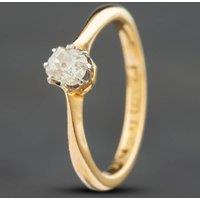 Pre-Owned 18ct Yellow Gold 0.22ct Old Cut Diamond Solitaire Ring 414858247