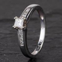Pre-Owned White Gold Princess Diamond Ring 4148584