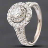 Pre-Owned 18ct White Gold 0.84ct Brilliant Cut Diamond Halo Ring 4148921