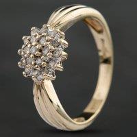 Pre-Owned 9ct Yellow Gold Diamond Round Cluster Ring 4158001160
