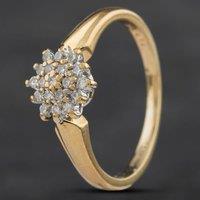 Pre-Owned 9ct Yellow Gold 0.12ct Diamond Cluster Ring 4158925